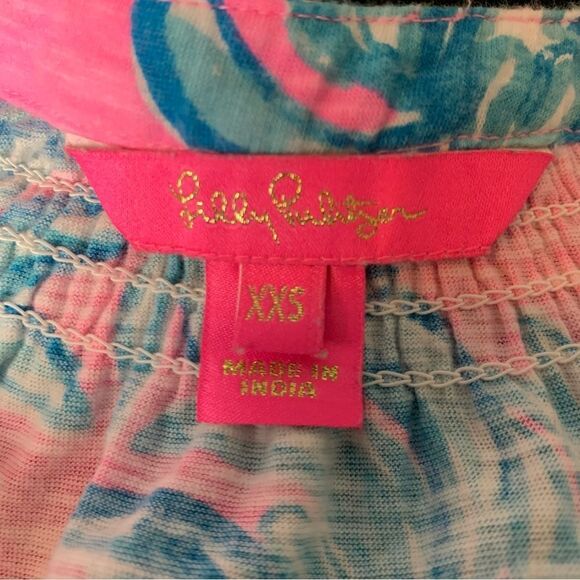 Lilly Pulitzer Essie Pelican Pink Beat the Heat sleeveless printed pineapple top - Picture 13 of 16